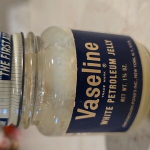 Vintage 1960's Vaseline White Petroleum Jelly Jar - 1 3/4 Oz Size